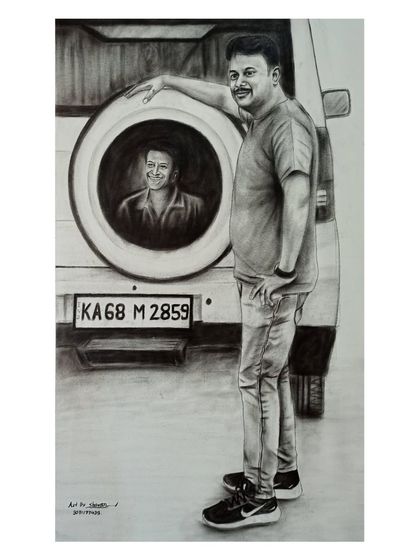 Sharan Ediga - Custom Portrait Art Classic Charcoal Portraits photo 7