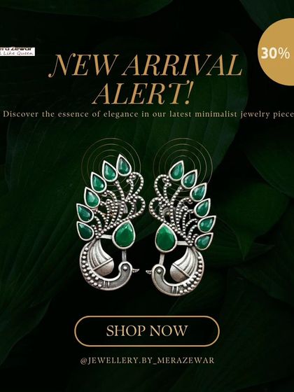 A new arrival alert for my minimalist yet elegant peacock stud earrings. This image highlights the green pair against a dark background, showing off its shine.