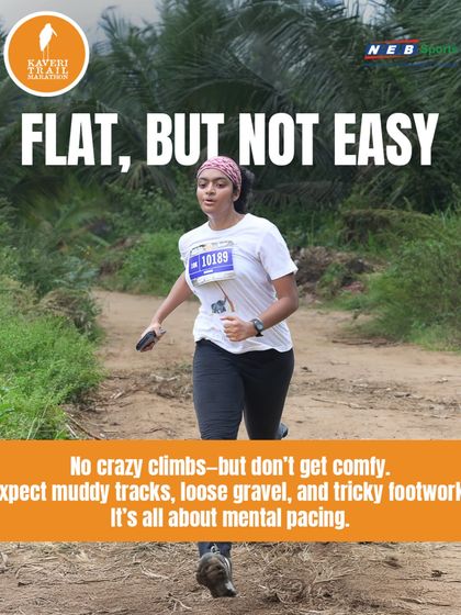 Flat, but not easy. Don't get comfortable with the lack of climbs. Expect muddy tracks, loose gravel, and tricky footwork that demand mental pacing.