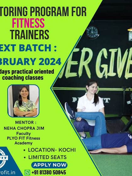 Another announcement for our Mentoring Program for Fitness Trainers in Kochi. These practical coaching classes are designed to elevate the skills of existing trainers, with limited seats to ensure personalized attention.