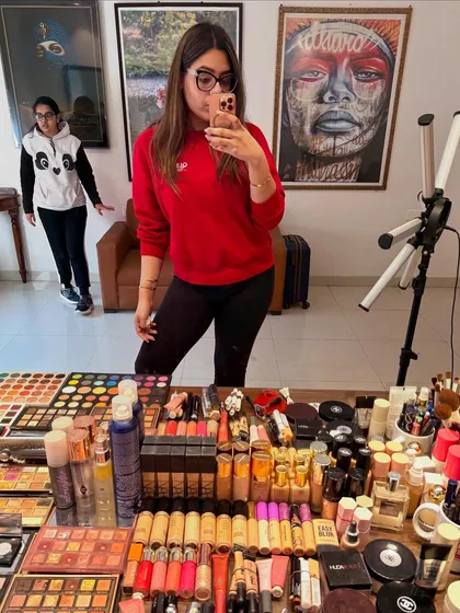 Just me in my favorite zone. My kit is my temple, fully stocked with the best products to get my brides all charged up and ready to be dolled up.