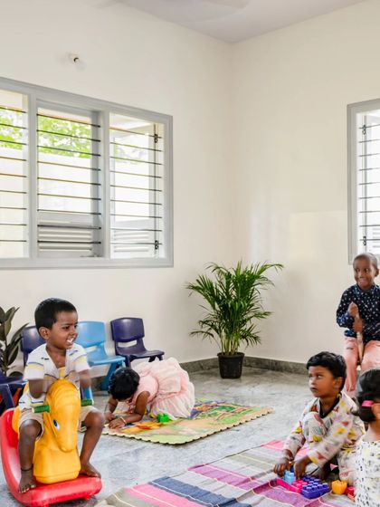 These images further detail the thoughtful design of the Anganwadi school, from the playful interactions on the stairs to the calm, well-lit interiors. Each photo highlights my commitment to creating spaces that are not just buildings, but nurturing environments for growth and community.