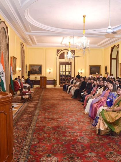 The President of India addresses a gathering of women achievers in the aviation sector. This event highlights the importance of equal opportunities, a value we deeply resonate with.