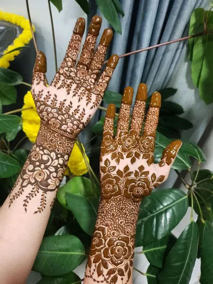 This angle shows the beautiful contrast between the two hands.