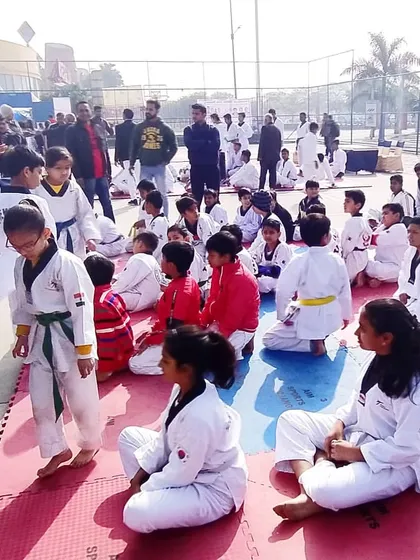 Our students gathered at a Taekwondo championship event. We encourage participation in competitions to build experience, confidence, and a healthy competitive spirit.