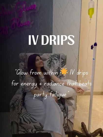 Experience a moment of pure relaxation while you replenish your body. Here, a client receives an IV drip designed to boost energy and radiance, helping to beat party fatigue and restore vitality. Our clinic provides a comfortable and chic setting for your wellness treatments.