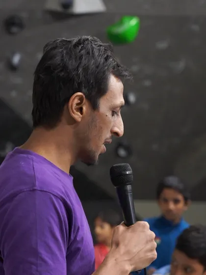 Our event host briefing the young climbers before the competition begins. We ensure every event is professional, well-organized, and focused on providing a great experience for the kids.