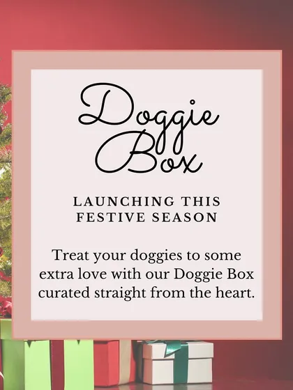 Announcing the launch of our Doggie Box. I created this to give your dogs a special treat, curated straight from my heart, especially for the festive season.
