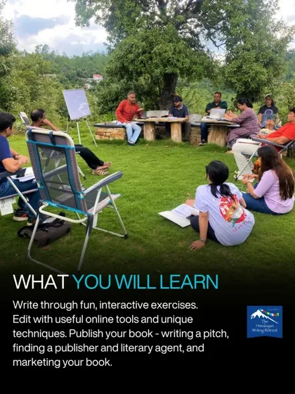 This is what a session with me looks like. We take the learning outdoors, surrounded by nature, in a small, interactive group where every writer gets the attention they need to grow.