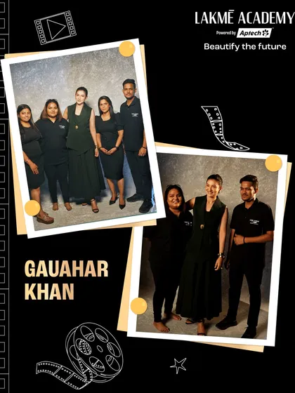 On set with the talented Gauahar Khan. My bronze-winning team, Aquarius from Mumbai, had the incredible opportunity to create her hair and makeup look for the ELLE cover shoot.