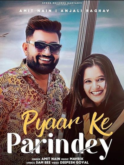 The official poster for the Haryanvi song 'Pyaar Ke Parindey'. This shows one of the casual, breezy looks I styled for the artists, perfect for a daytime romantic scene.