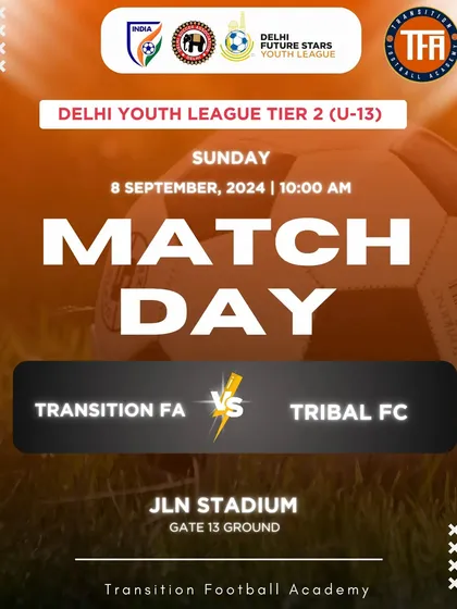 Announcing the U-13 fixture against Tribal FC in the Delhi Youth League.