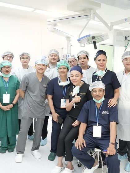 The team at the FUEASIA ASEAN workshop, a mix of doctors from various countries, all united by a passion for hair restoration.