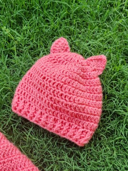 The little cat-ear hat from the pink baby set. It's details like this that add so much personality and cuteness to my baby items.