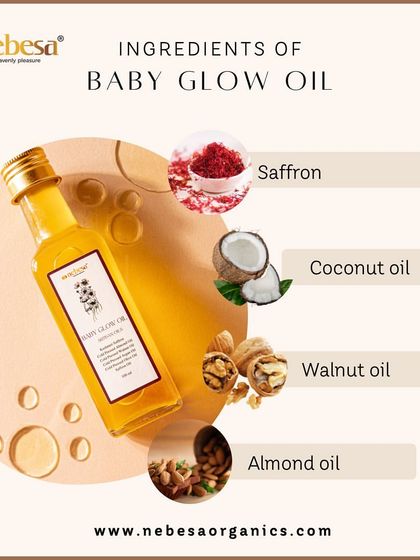 A quick look at the star ingredients in my Baby Glow Oil. I use real Kashmiri Saffron for glow, cold-pressed Coconut oil for hydration, Walnut oil for skin health, and Almond oil for deep moisture. Only the best for your baby.