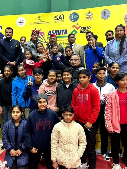 The team celebrating our success at the Khelo India Women's Wushu League. We foster a strong team environment where fighters support and push each other to achieve greatness.