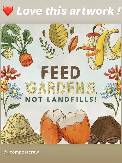 "Feed Gardens, Not Landfills." This artwork perfectly captures my mission. Despite all the challenges, this simple principle is what keeps me going.