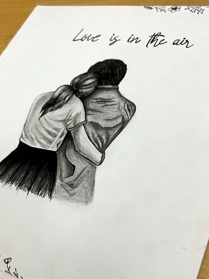 A simple pencil sketch capturing a quiet moment between two people. I create these custom couple portraits to celebrate love stories, making them perfect for anniversary cards or personalized gifts.
