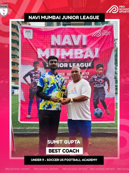 Congratulations to Sumit Gupta from Soccer US Football Academy for being named Best Coach in the U9 league.