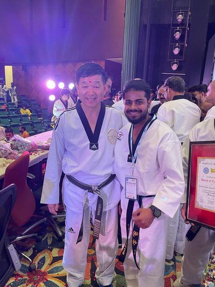 A memorable picture with Grand Master Jun Lee, 9th Dan Black Belt and Global Spokesperson for Kukkiwon. Learning from the best is a privilege.