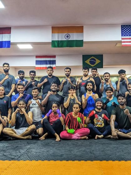 A packed Monday sweat house. The best way to start the week is with a tough kickboxing session surrounded by your teammates.