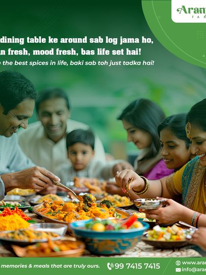 "Badi si dining table ke around sab log jama ho, sabziyan fresh, mood fresh, bas life set hai!" This is the essence of life I want to create: family, fresh food, and happiness. These are the best spices in life.