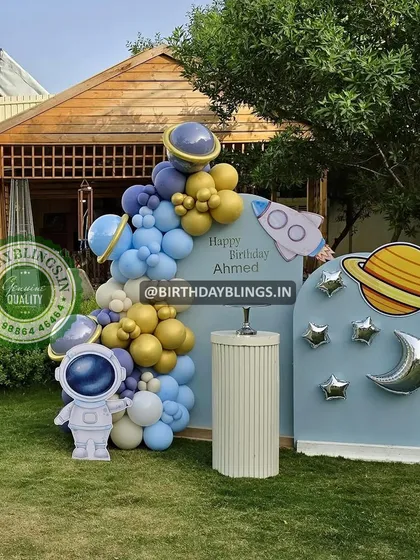 A full view of the outdoor space setup, showing how it creates a perfect photo opportunity in a backyard.