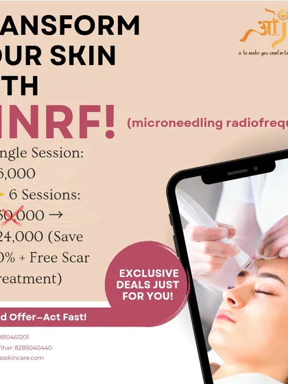 Transform your skin with our Microneedling Radiofrequency (MNRF) treatment. This is one of our most effective services for skin rejuvenation, and we are offering an exclusive package that includes six sessions and a free scar treatment to help you save while you glow.