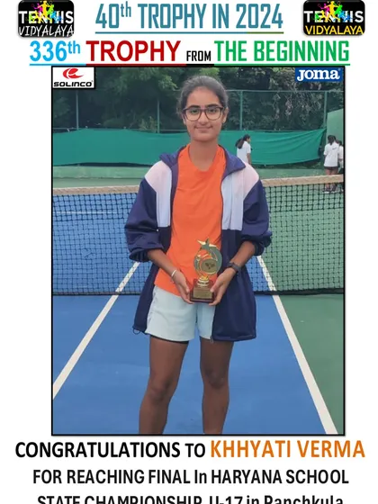 Congratulations to Khhyati Verma for reaching the final in the Haryana School State Championship U-17 in Panchkula.