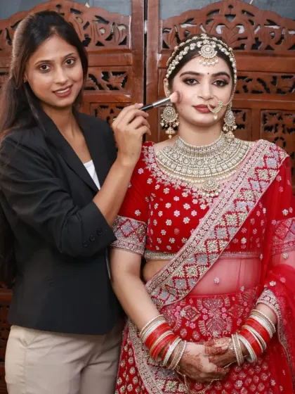 This is what hands-on learning looks like at my academy. From day one, my students practice on live models, building the confidence and skills they need to become successful makeup artists.