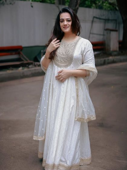 Another angle of the Anarkali, showcasing its comfortable yet festive feel.