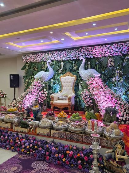 Another perspective of the beautiful floral peacock stage.