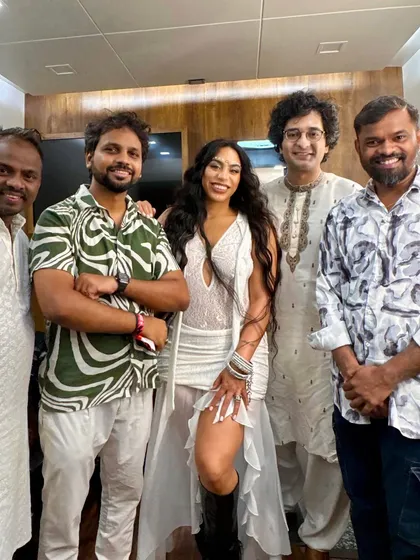 With the incredible artist Bombay Mami and her crew after our performance. It was a blast lending my tabla grooves to her tracks and being part of such a powerful live hip-hop act.