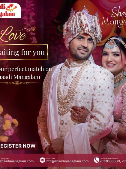 Love is waiting for you. Find your perfect match on Shaadi Mangalam and let your love story begin.