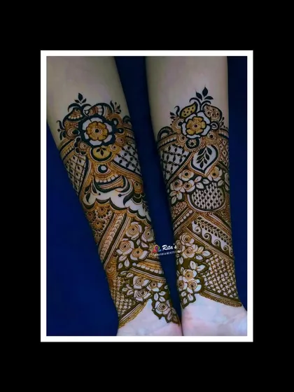 The back of the arms for a floral engagement design, showing the intricate details.