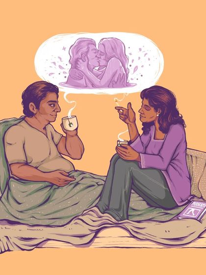 An editorial illustration I did for a story about intimacy and body image. The piece shows a couple connecting and sharing their vulnerabilities.