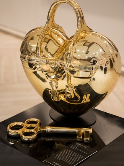 The "Birkin Love Sculpture" with its accompanying key, a complete narrative of love, luxury, and the idea of unlocking one's heart.