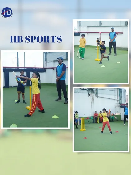 A young batsman practices their stance under the watchful eye of a coach during the Friendship Cup. We focus on fundamental skills and techniques during our events.