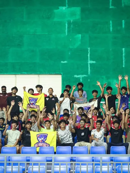 Our young academy players cheering us on from the stands during the quarter-final.