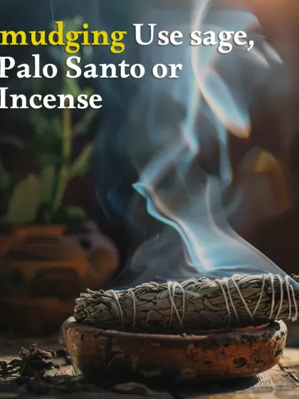 Smudging is a powerful cleansing method. Using the smoke from sage, Palo Santo, or incense, you can effectively clear away any stagnant or negative energy your crystals have absorbed.