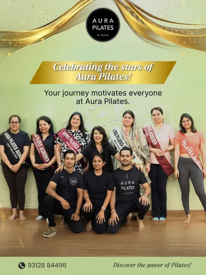 This picture makes me so proud. This is our Aura Pilates family, celebrating the hard work and dedication of our achievers. For me, the studio is more than just a place to work out; it’s a community where we support and motivate each other on our fitness journeys.