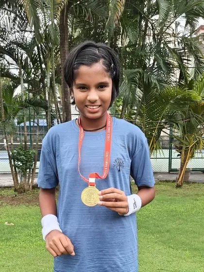 Tamanna Nair, winner of the CISCE Zonal Lawn Tennis Tournament, representing her school and on the path to the nationals.