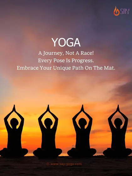 This image captures the essence of our philosophy. Yoga is a personal journey, not a race. Each pose is a step forward, and we encourage you to embrace your own unique path on the mat, celebrating progress over perfection.