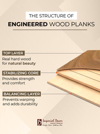 Understanding the structure of engineered wood helps you appreciate its value. The top layer is real hardwood for beauty. The stabilizing core provides strength and comfort underfoot. The balancing layer at the bottom prevents warping and adds durability. This three-layer construction is what makes it a superior choice.
