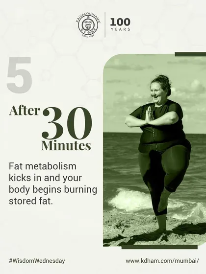 After 30 minutes of consistent walking, your body's fat metabolism kicks in, and it begins to burn stored fat for energy. This highlights how small, consistent efforts lead to significant health benefits.