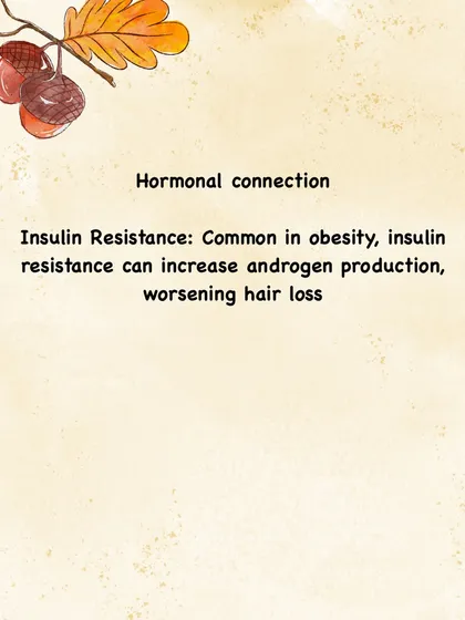 One hormonal connection is insulin resistance, which is common in obesity. This can increase the production of androgens, the hormones that can worsen genetic hair loss.
