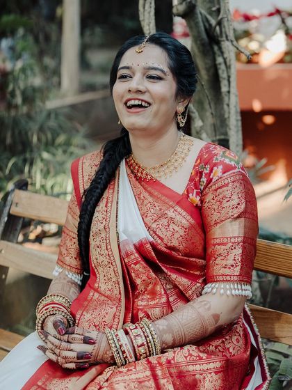 A bride's smile from the heart is the most beautiful thing. Her joy was infectious, and it was a memorable experience creating her bridal mehendi.