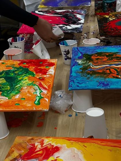 Paint Bar - Corporate Events & Team Building Get Messy: Fluid Art & Textured Painting photo 10