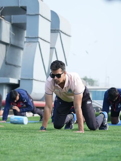 Scenes from a match day activation session on a rooftop. We use whatever space we have to get the team ready.