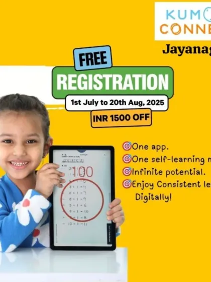 This is Kumon Connect, our digital learning platform. It offers the same proven worksheets on a tablet, giving families the flexibility to learn anytime, anywhere. Here you see a student proudly displaying her completed digital worksheet, showing how technology can make learning consistent and fun.
